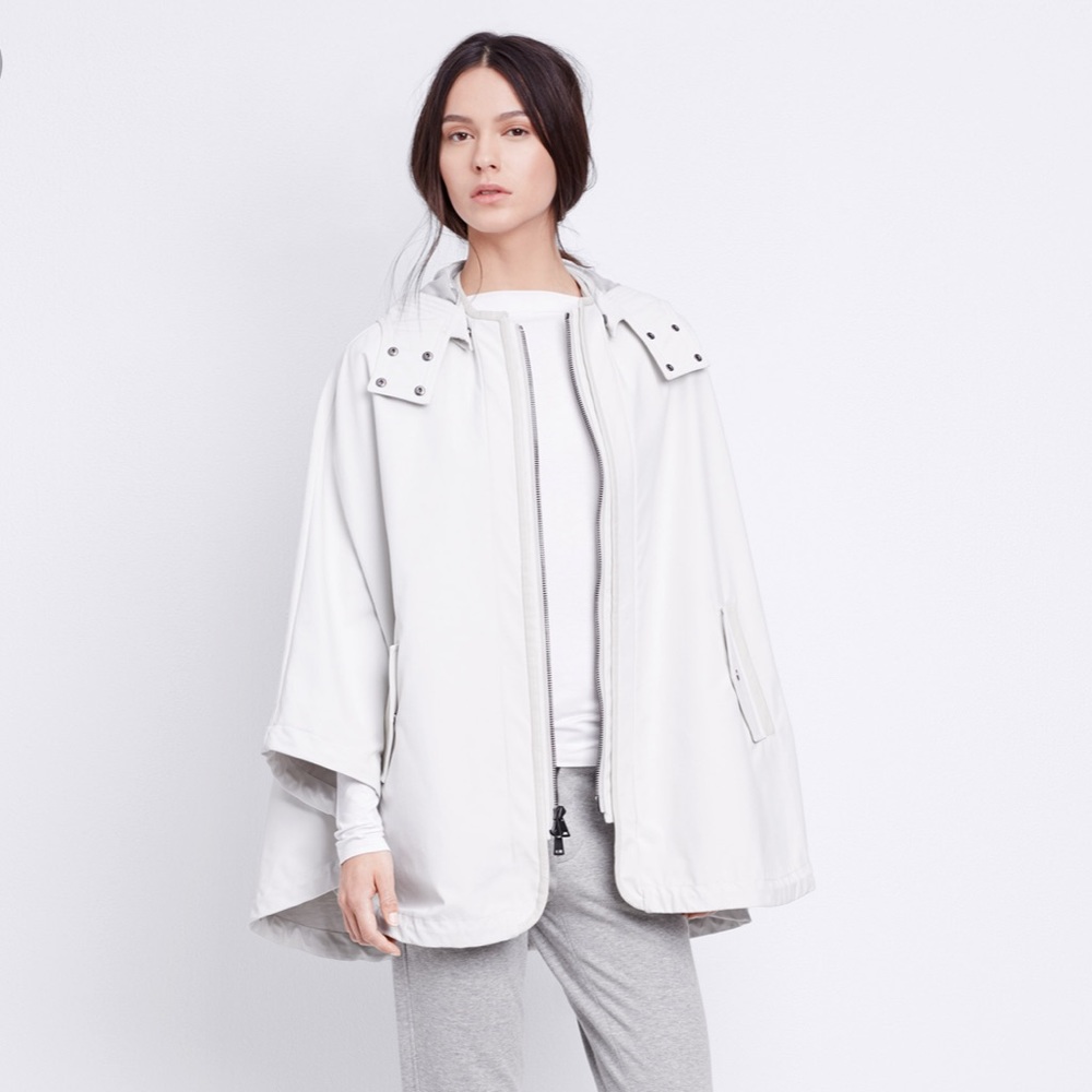 Vince Bonded Poplin Leather Trim Cape - Sz XS/S